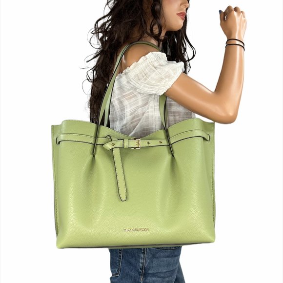 Michael Kors Emilia Large East West Shoulder Tote Bag Green Light Sage